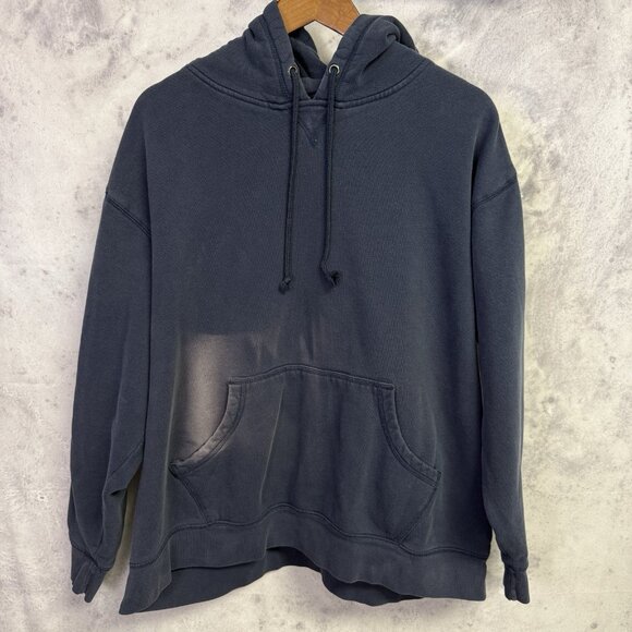 Vintage Foot Locker Hoodie Sweatshirt Mens 2XL Navy Blue Blank Sportswear - Picture 1 of 11